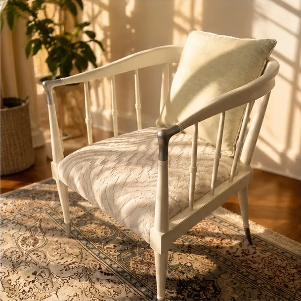 Caracole USA Modern White Windsor Accent Armchair – Designer Luxury Occasional Chair | Hamptons / Coastal / Modern Classic Style - Image 4