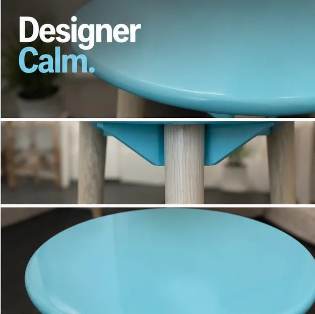 Adairs Round Blue Bedside Table | Scandinavian / Coastal Bedroom Décor | Modern Side Table - Image 4