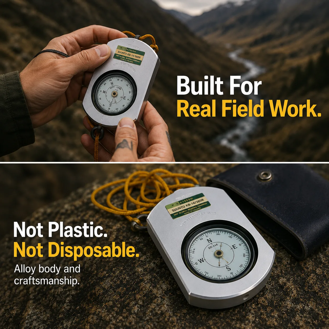 used Suunto KB-14/360R Professional Hand-Bearing Compass – Precision Surveying & Navigation Instrument – Light Alloy Housing