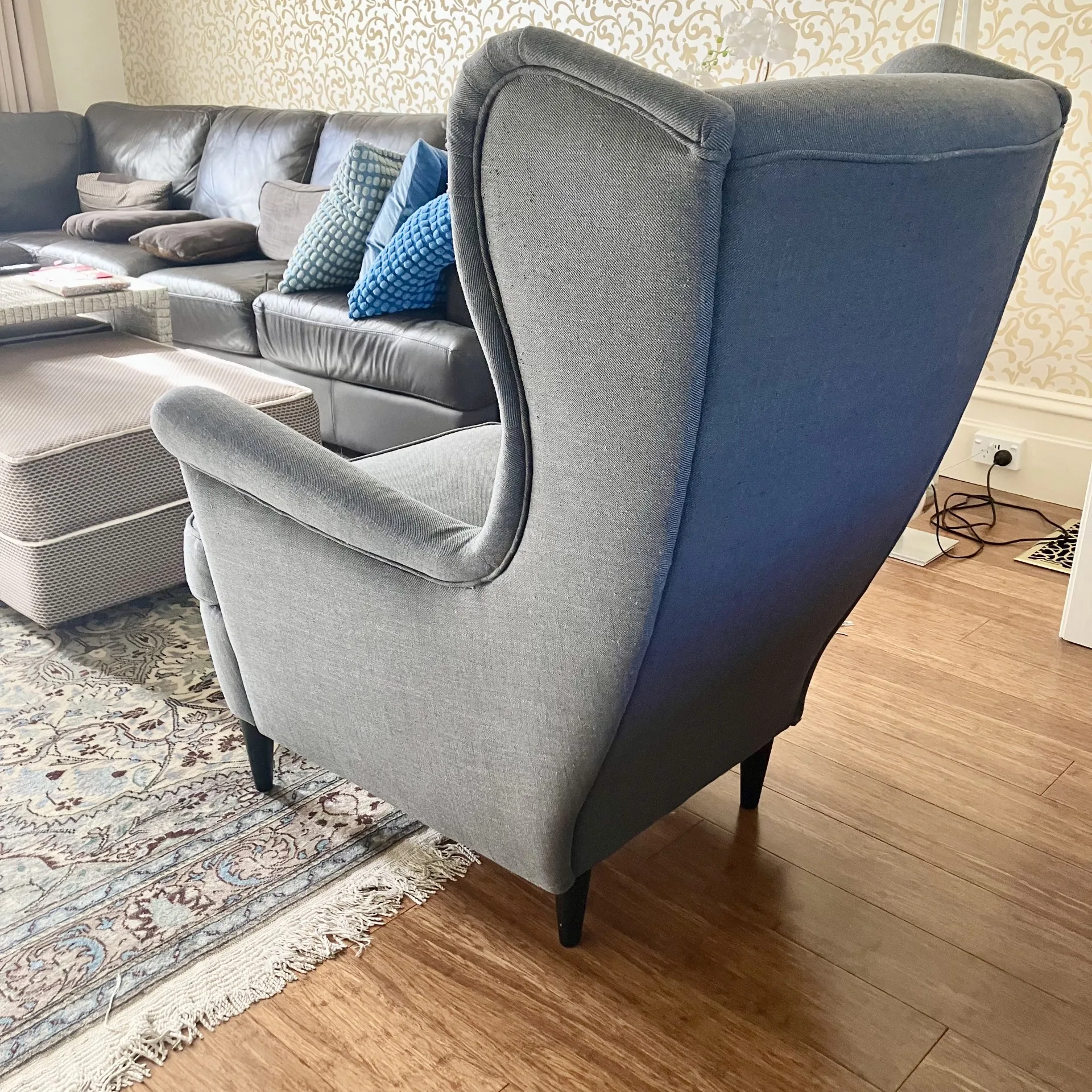 secondhand Mid Century Modern High-back Armchair - Image 4