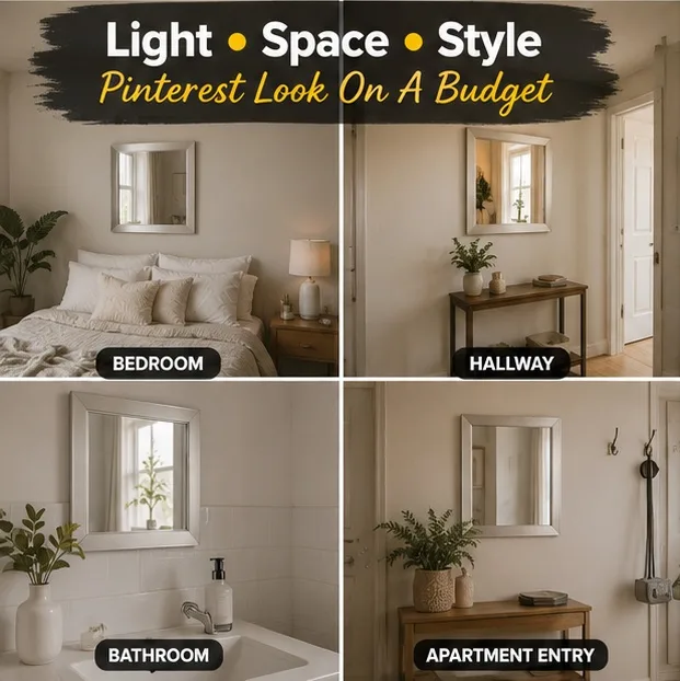 Elegant Silver-Tone Wall Mirror – 39cm x 39cm - Image 3