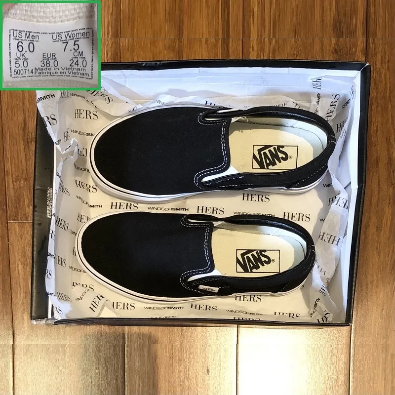 Women’s 7.5 Vans Classic Slip-On Black Canvas Sneakers US 7.5 – Only Worn Once | Casual Streetwear Essential - Image 2