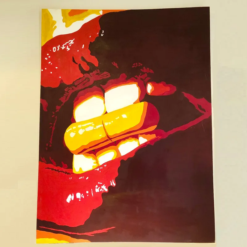 Large Statement Artwork on Framed Canvas - Image 3
