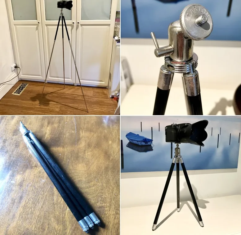 Vintage Barton Swivel Head Extendable Telescopic Tripod Leg Camera Stand - Image 2