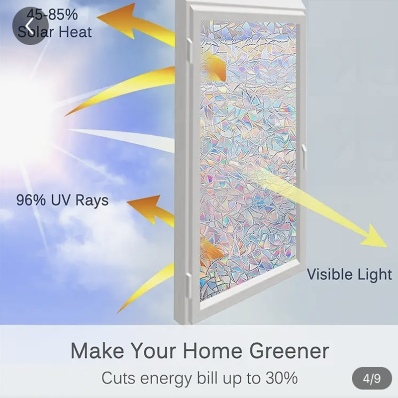 Rainbow Window Glass Privacy Film 90cm W. x 390cm L. - Image 7