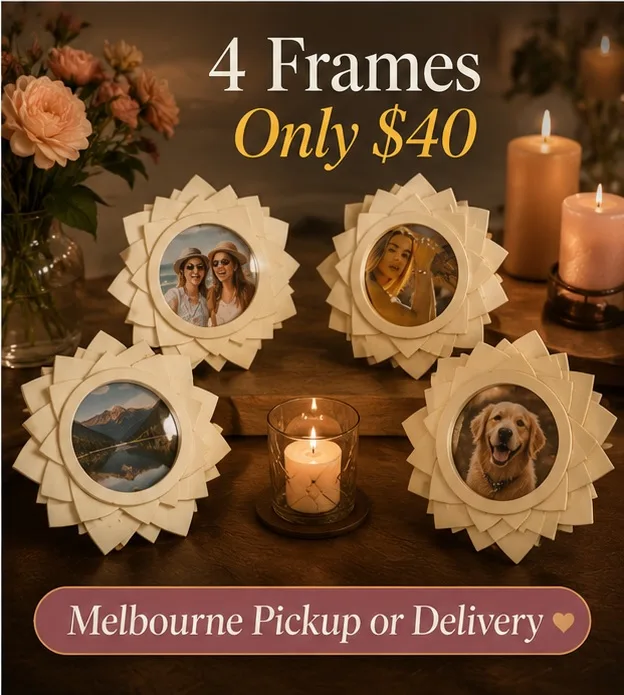 unused SET of 4 Lotus-style Photo Frames