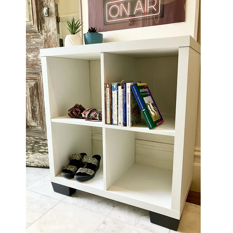 Used White Cube Storage Solution Bookcase Hall Table - Image 4