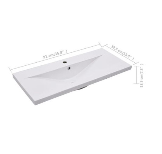 secondhand 91cm White Ceramic Bathroom Basin Top
