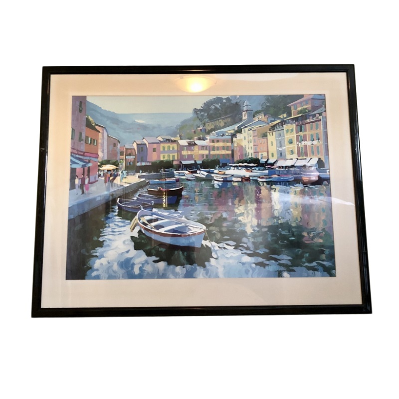 secondhand 109cm ART Poster Framed Glass Portofino by Howard Behrens