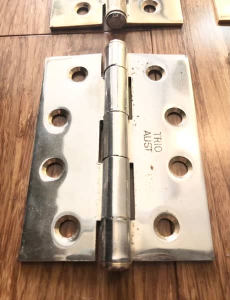 used Set of Eight Trio Australia Heavy Duty Solid Brass Door Hinges - Image 2